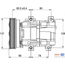 8FK 351 113-281 HELLA Компрессор, кондиционер