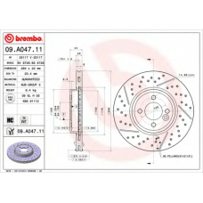 09.A047.11 BREMBO Тормозной диск