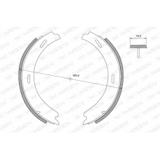 152-2137 WEEN Комплект тормозных колодок, стояночная тормозная с