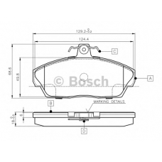 0 986 TB2 189 BOSCH Комплект тормозных колодок, дисковый тормоз