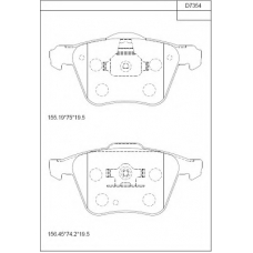 KD7354 ASIMCO Комплект тормозных колодок, дисковый тормоз