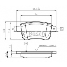 0 986 TB3 063 BOSCH Комплект тормозных колодок, дисковый тормоз