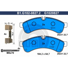 B1.G102-0827.2 GALFER Комплект тормозных колодок, дисковый тормоз