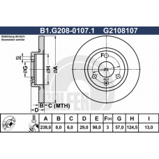 B1.G208-0107.1 GALFER Тормозной диск