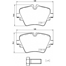 T2434 PAGID Комплект тормозных колодок, дисковый тормоз