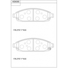 KD6355 ASIMCO Комплект тормозных колодок, дисковый тормоз