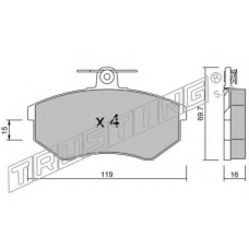 151.2 TRUSTING Комплект тормозных колодок, дисковый тормоз