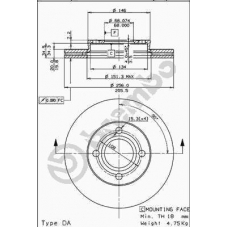 09.5343.10 BREMBO Тормозной диск