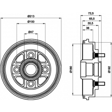 8DT 355 300-281 HELLA PAGID Тормозной барабан