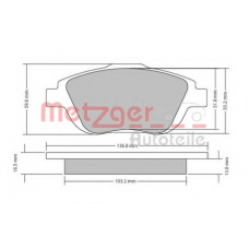 1170326 METZGER Комплект тормозных колодок, дисковый тормоз