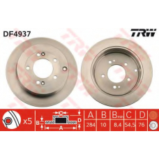 DF4937 TRW Тормозной диск