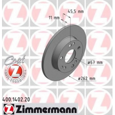 400.1402.20 ZIMMERMANN Тормозной диск