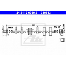 24.5112-0360.3 ATE Тормозной шланг