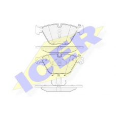 182065 ICER Комплект тормозных колодок, дисковый тормоз