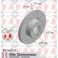 150.3467.52 ZIMMERMANN Тормозной диск