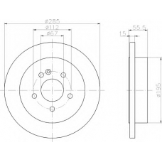 8DD 355 122-121 HELLA Тормозной диск