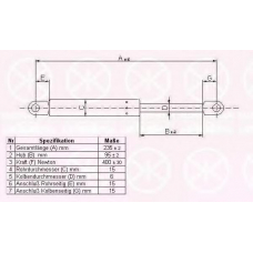 00572800 KLOKKERHOLM Газовая пружина, капот