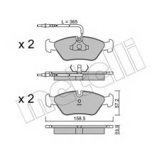 22-0091-2 METELLI Комплект тормозных колодок, дисковый тормоз