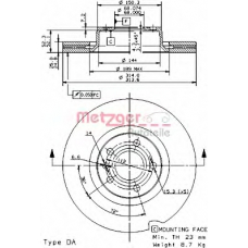 24931 V METZGER Тормозной диск