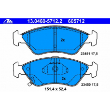13.0460-5712.2 ATE Комплект тормозных колодок, дисковый тормоз