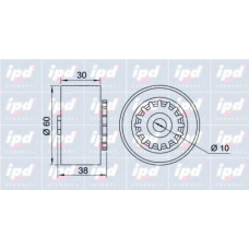 15-3460 IPD Натяжной ролик, поликлиновой  ремень