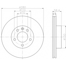 8DD 355 101-511 HELLA PAGID Тормозной диск