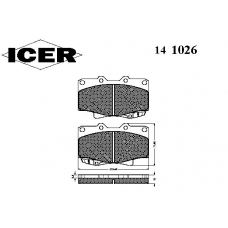 141026 ICER Комплект тормозных колодок, дисковый тормоз
