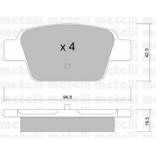 22-0323-0 METELLI Комплект тормозных колодок, дисковый тормоз