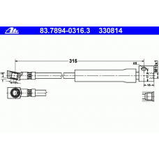 83.7894-0316.3 ATE Тормозной шланг