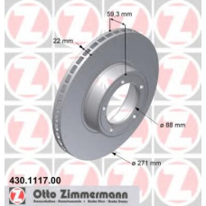 430.1117.00 ZIMMERMANN Тормозной диск