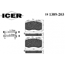 181389-203 ICER Комплект тормозных колодок, дисковый тормоз