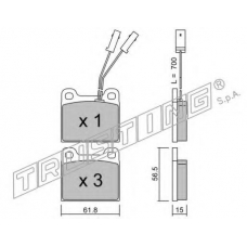 003.1 TRUSTING Комплект тормозных колодок, дисковый тормоз