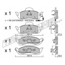 585.0 TRUSTING Комплект тормозных колодок, дисковый тормоз