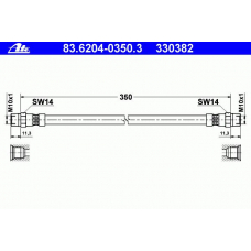 83.6204-0350.3 ATE Тормозной шланг