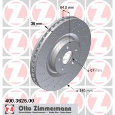 400.3625.00 ZIMMERMANN Тормозной диск