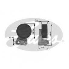 T38066 GATES Натяжной ролик, поликлиновой  ремень