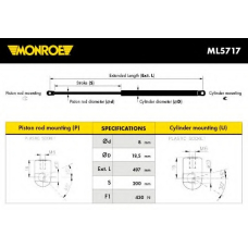 ML5717 MONROE Газовая пружина, крышка багажник