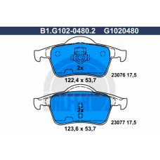 B1.G102-0480.2 GALFER Комплект тормозных колодок, дисковый тормоз