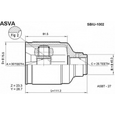 SBIU-1002 ASVA Шарнирный комплект, приводной вал