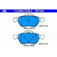 13.0460-7248.2 ATE Комплект тормозных колодок, дисковый тормоз