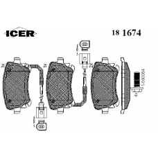 181674 ICER Комплект тормозных колодок, дисковый тормоз