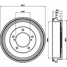 8DT 355 300-491 HELLA Тормозной барабан