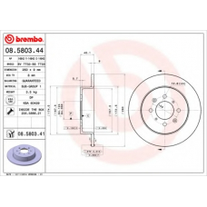 08.5803.44 BREMBO Тормозной диск