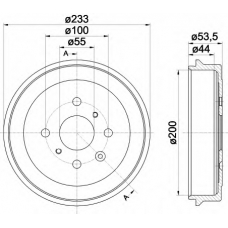 8DT 355 300-581 HELLA Тормозной барабан