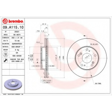 09.A115.10 BREMBO Тормозной диск