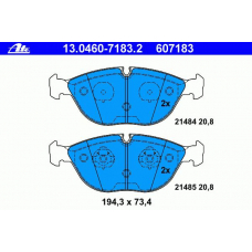 13.0460-7183.2 ATE Комплект тормозных колодок, дисковый тормоз