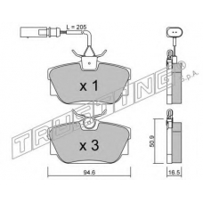 355.1 TRUSTING Комплект тормозных колодок, дисковый тормоз