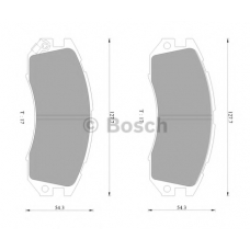 0 986 AB2 051 BOSCH Комплект тормозных колодок, дисковый тормоз