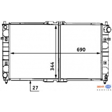 8MK 376 707-381 HELLA Радиатор, охлаждение двигателя