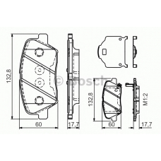 0 986 TB3 190 BOSCH Комплект тормозных колодок, дисковый тормоз